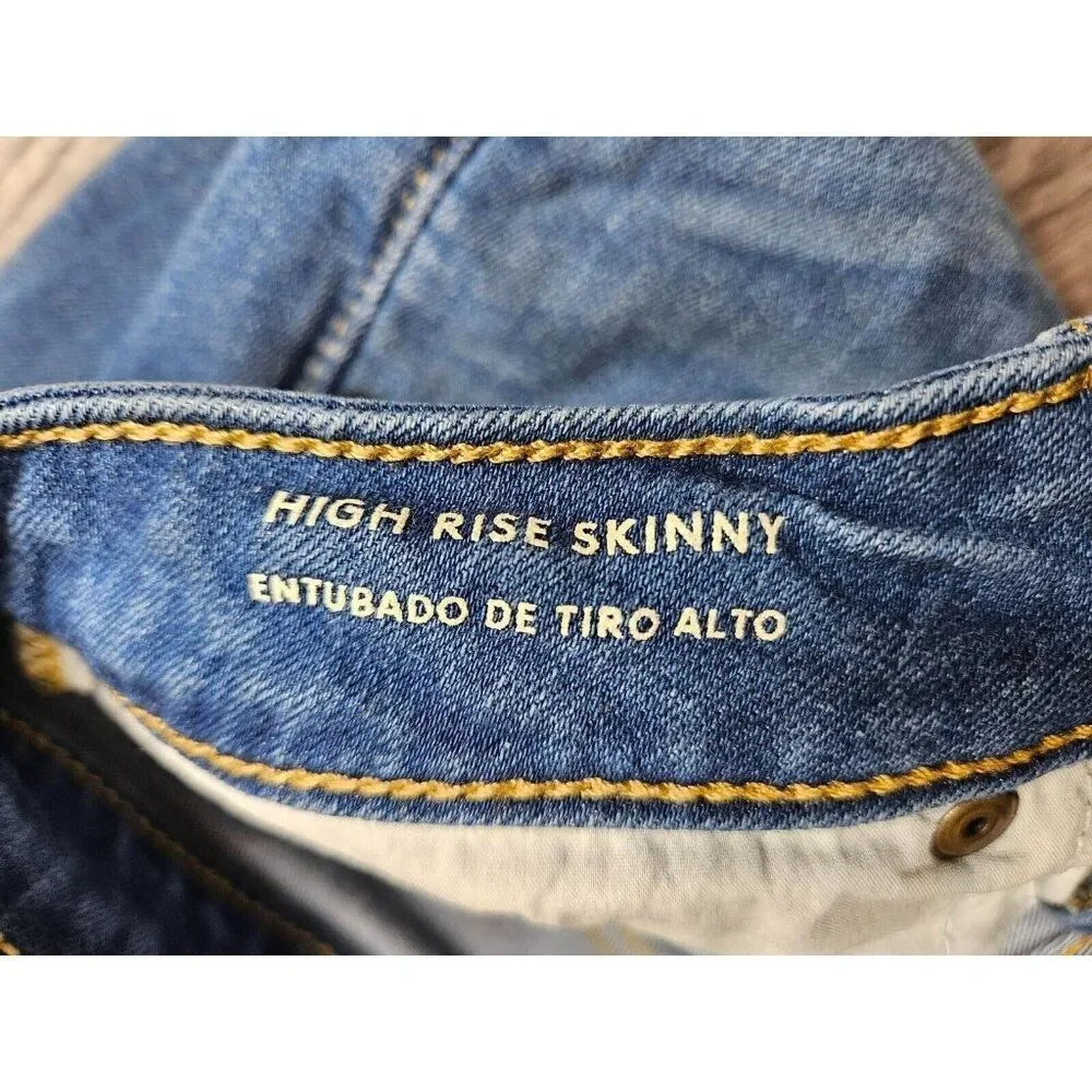 Universal Thread Womens Size 4 / 27 High Rise Skinny Distressed Denim Blue Jeans